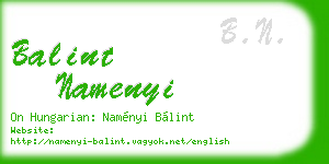 balint namenyi business card