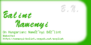 balint namenyi business card